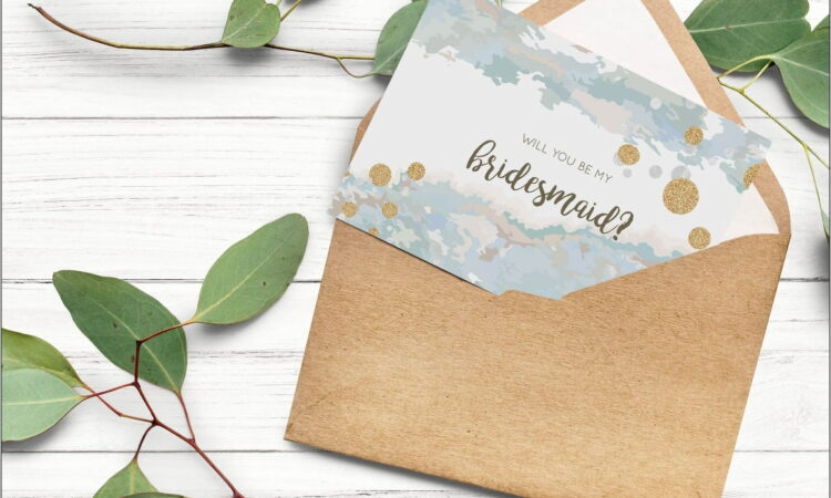 Bridesmaid Proposal Card Template Free