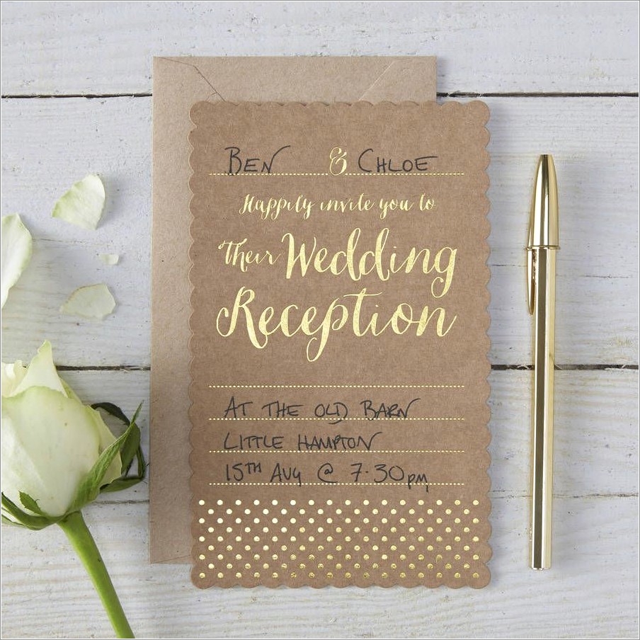 Brown And Gold Wedding Invitations
