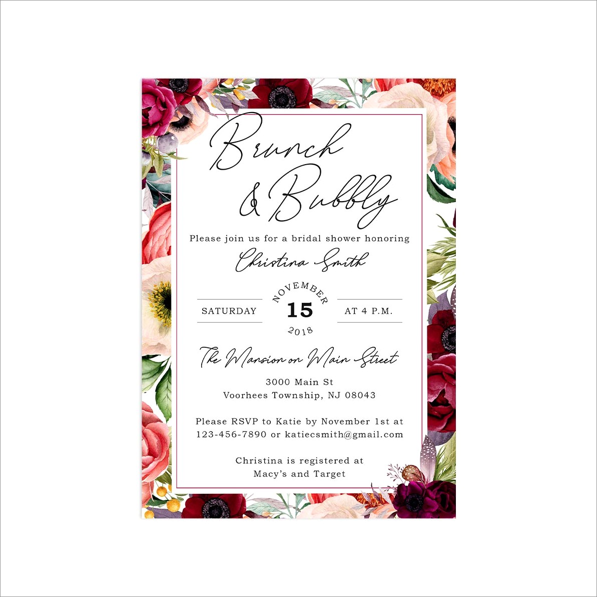 Brunch And Bubbly Invitations