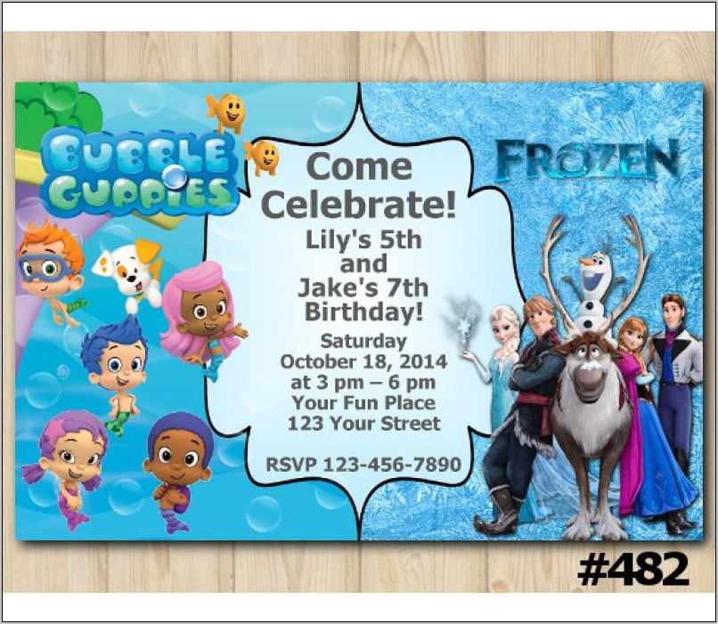 Bubble Guppies Birthday Invitation Template
