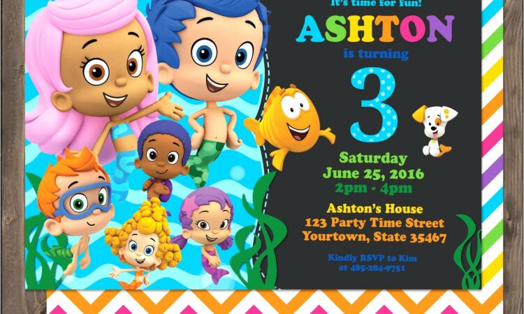 Bubble Guppies Blank Invitations