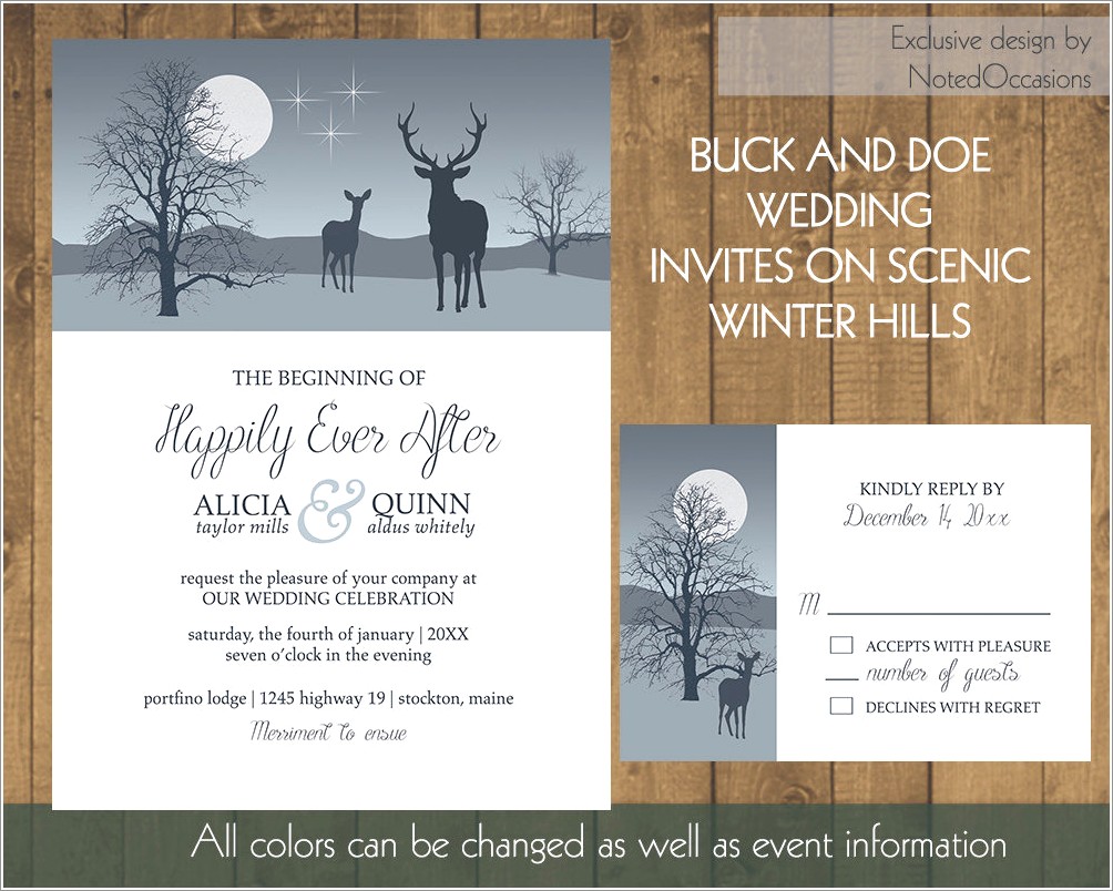 Buck And Doe Wedding Invitations