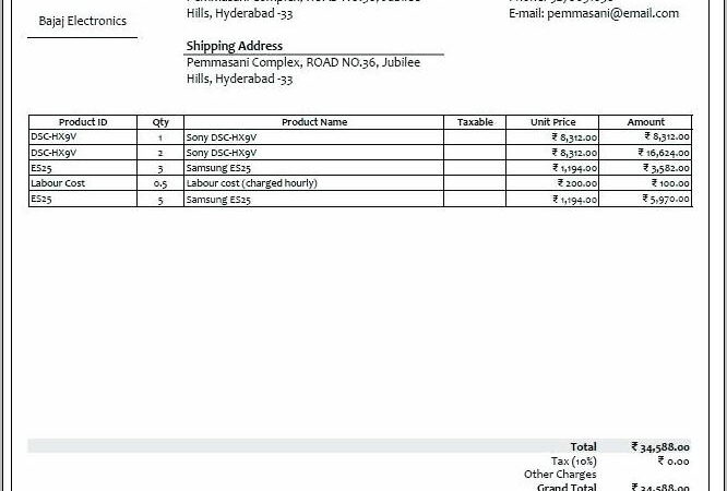 Builders Invoice Template Free Download