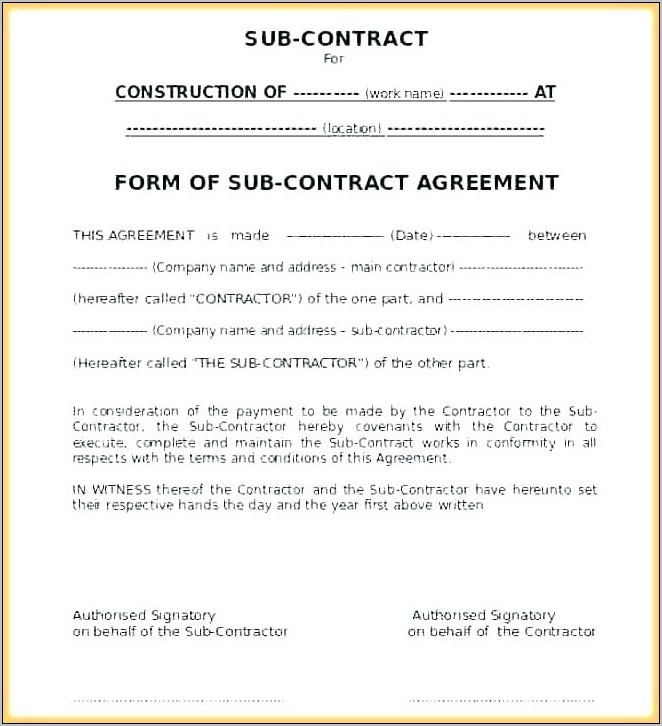 Building Contractor Agreement Template
