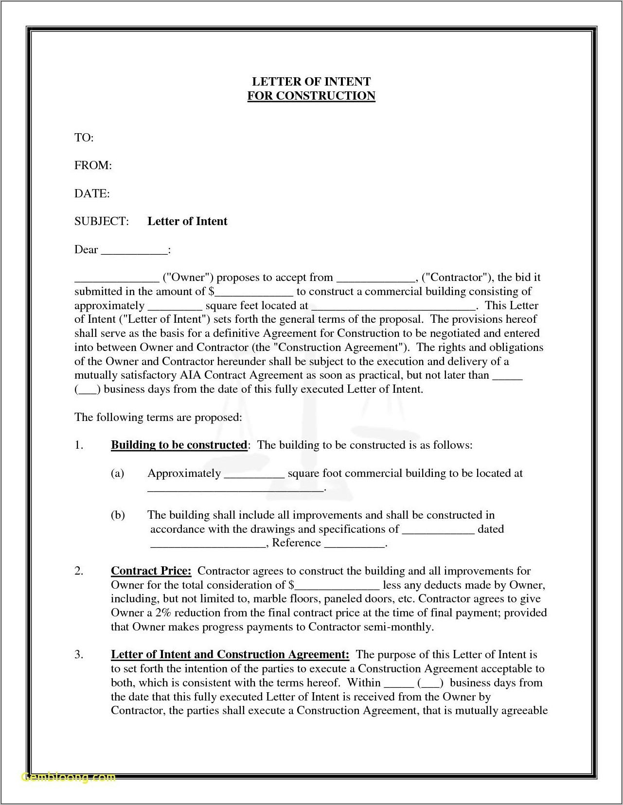 Building Contractor Contract Template