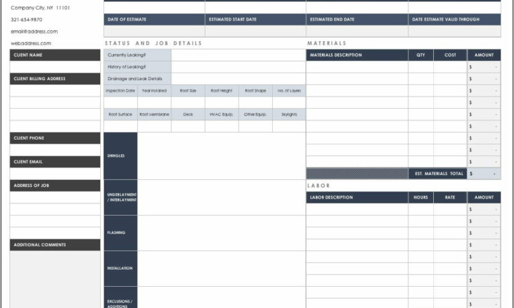 Building Estimate Template Free Download