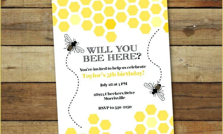 Bumble Bee Birthday Invitation Template Free