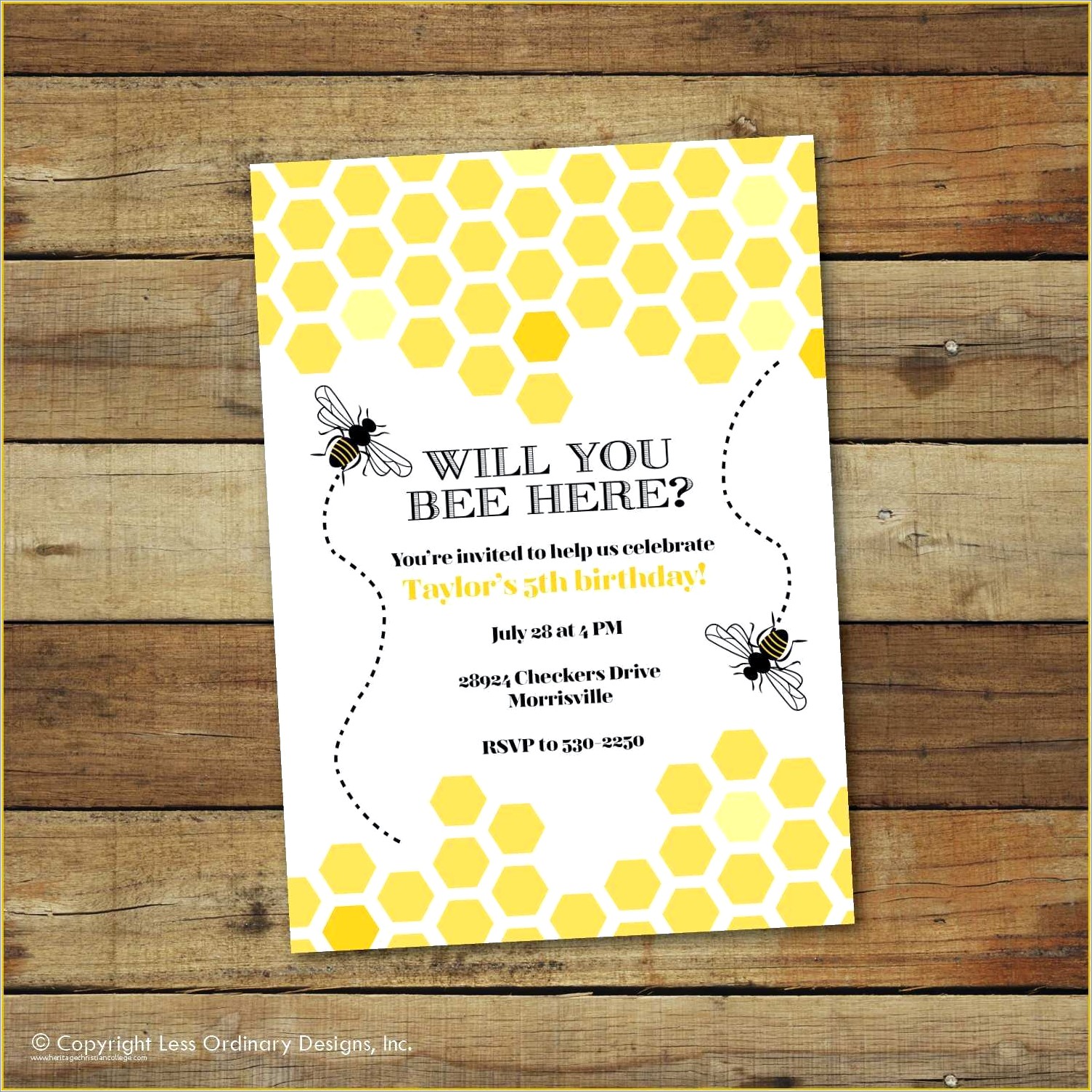 Bumble Bee Birthday Invitation Template Free