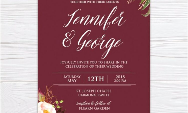 Burgundy Wedding Invitation Templates