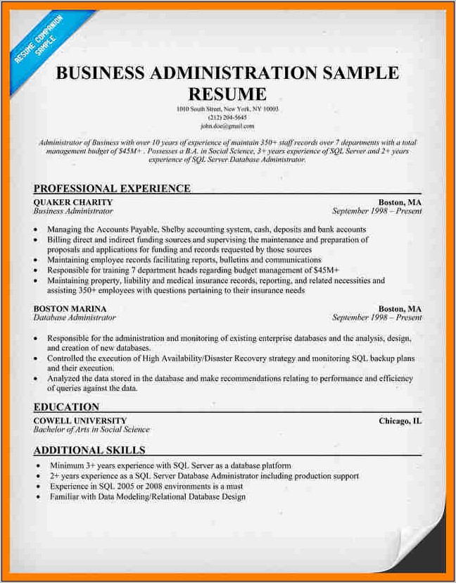 Business Administration Cv Template