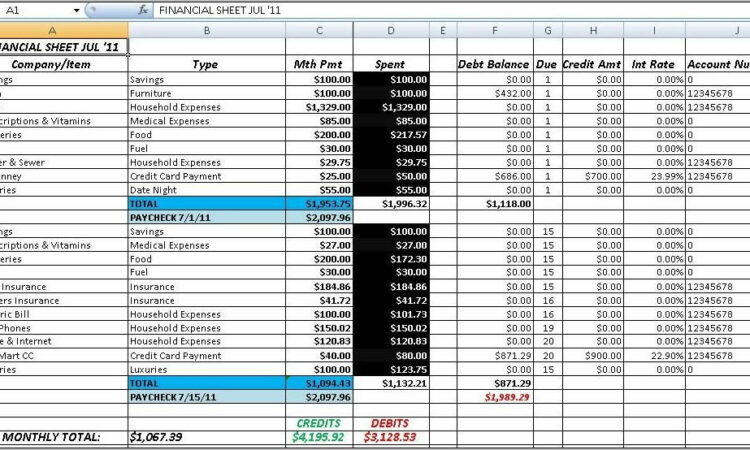 Business Budget Spreadsheet Template Free