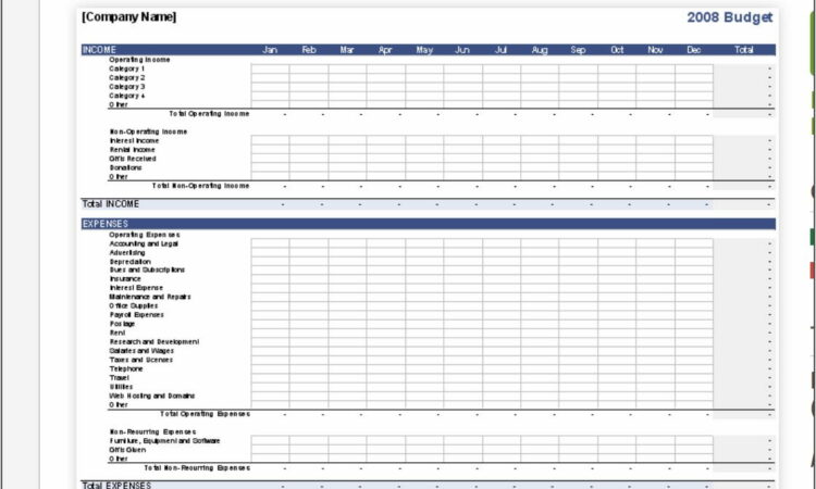 Business Budget Spreadsheet Template Uk