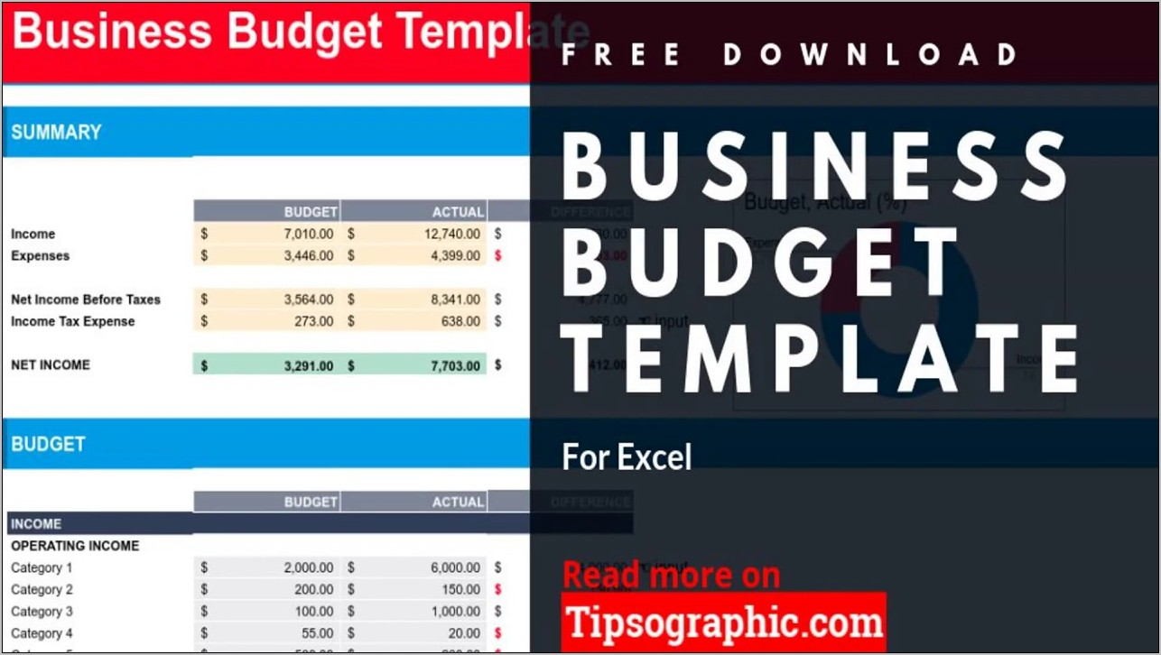 Business Budget Template Free Download