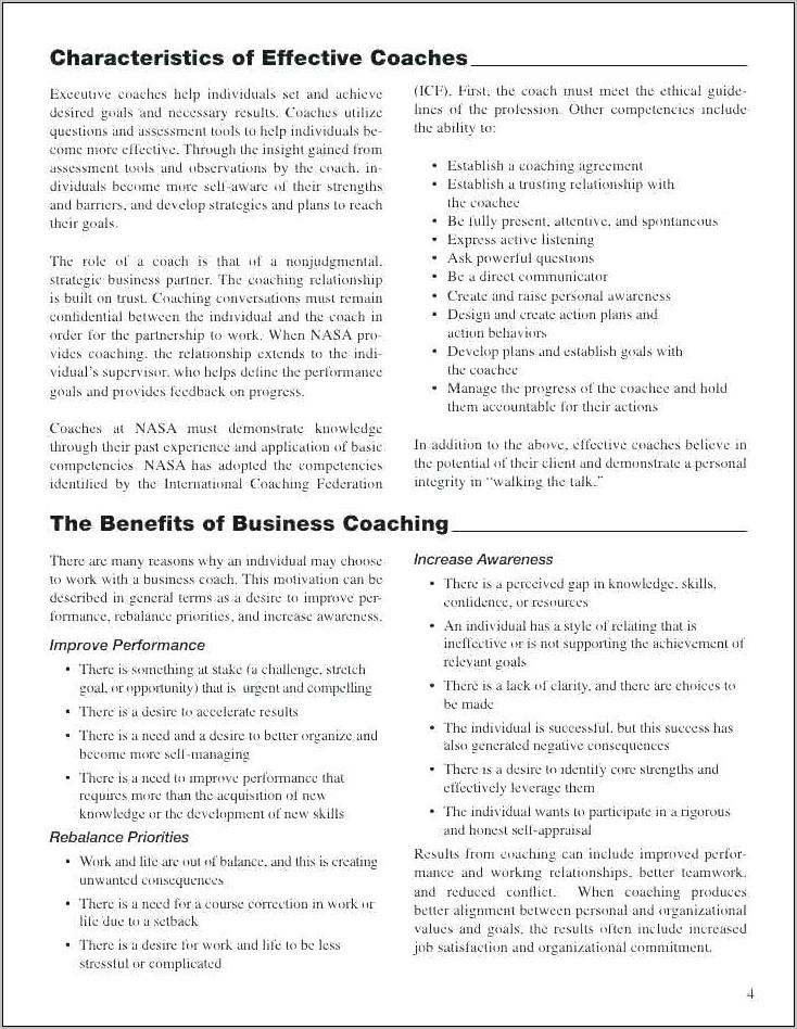 Business Coaching Agreement Form