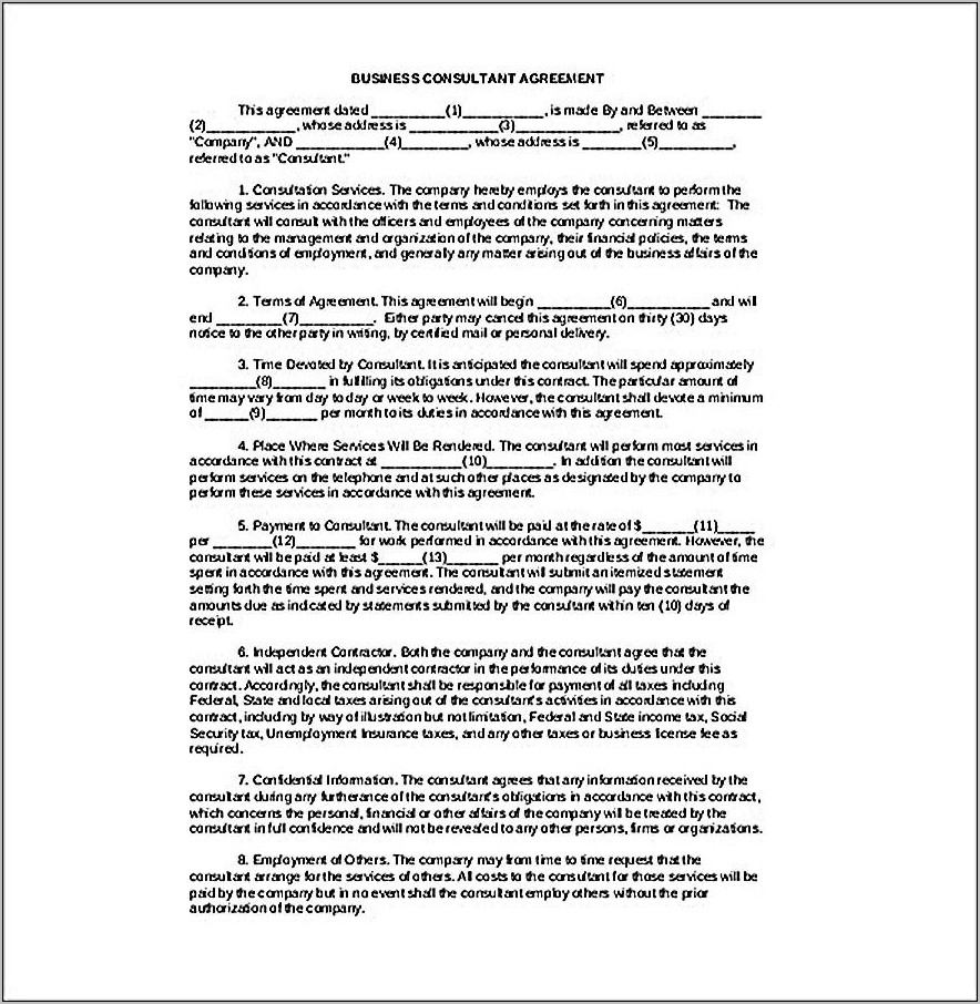 Business Consulting Agreement Template