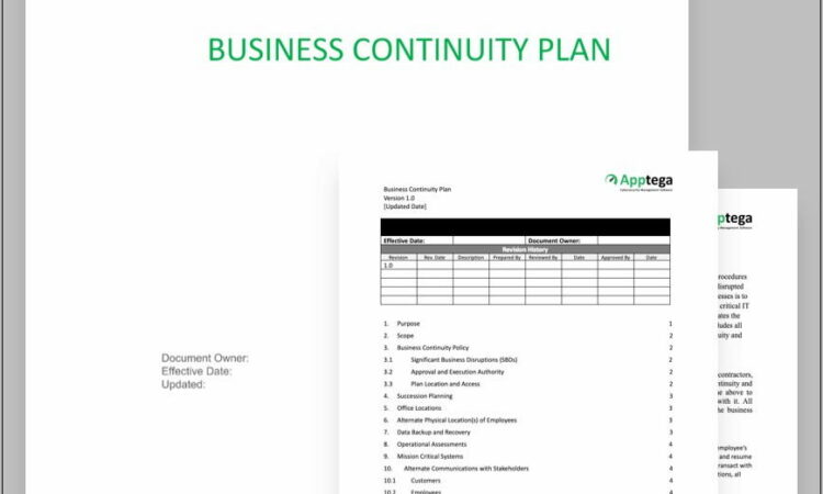 Business Continuity Plan Template