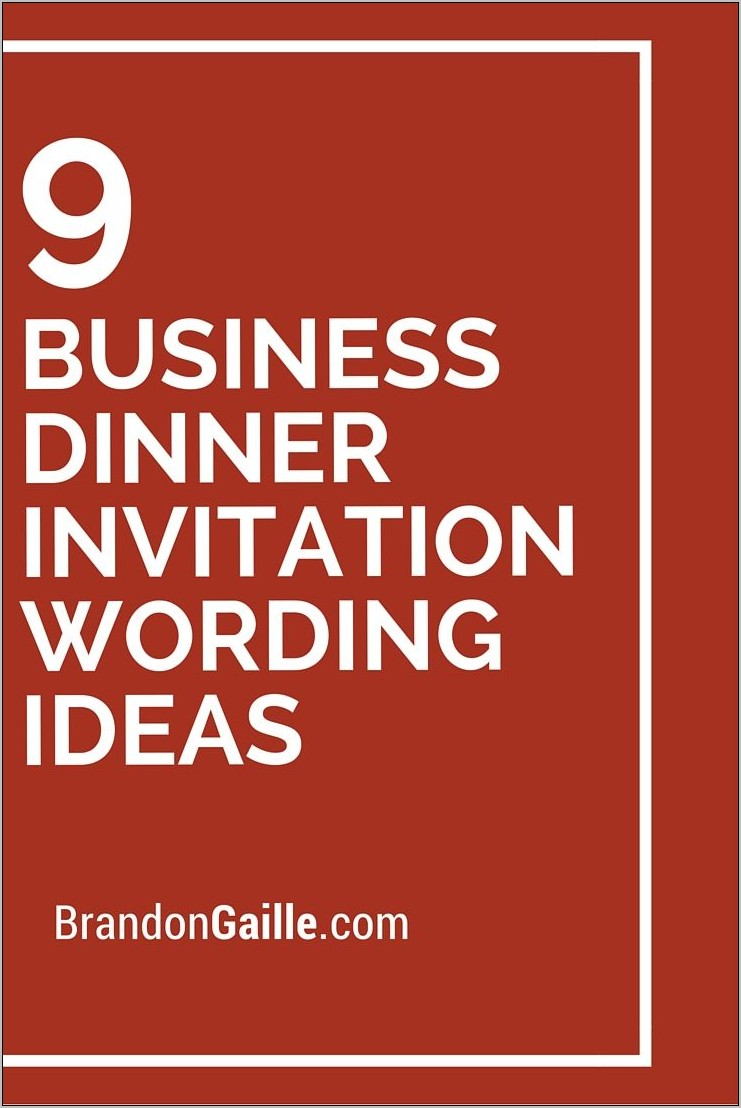 Business Dinner Invitation Wording