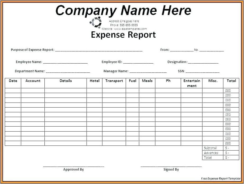 Business Expense Claim Form Templates