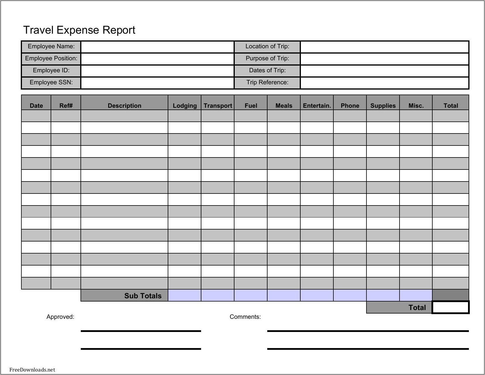 Business Expense Report Template