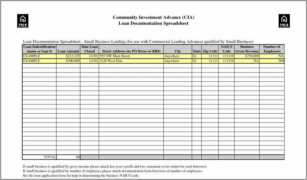 Business Expense Spreadsheet Example