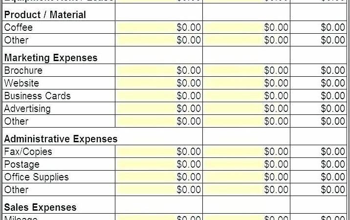 Business Expense Spreadsheet Template