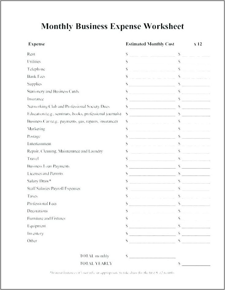 Business Expenses Claim Form Template