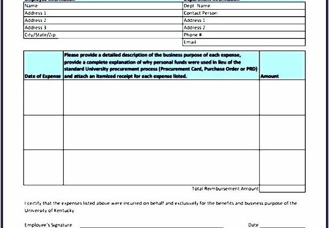 Business Expenses Form Template Uk