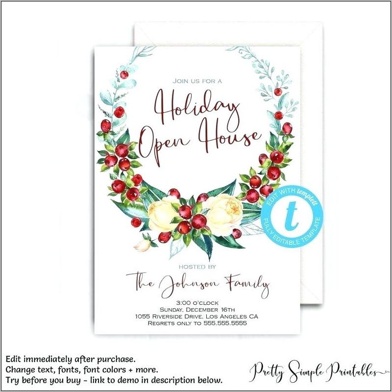 Business Holiday Open House Invitation Wording
