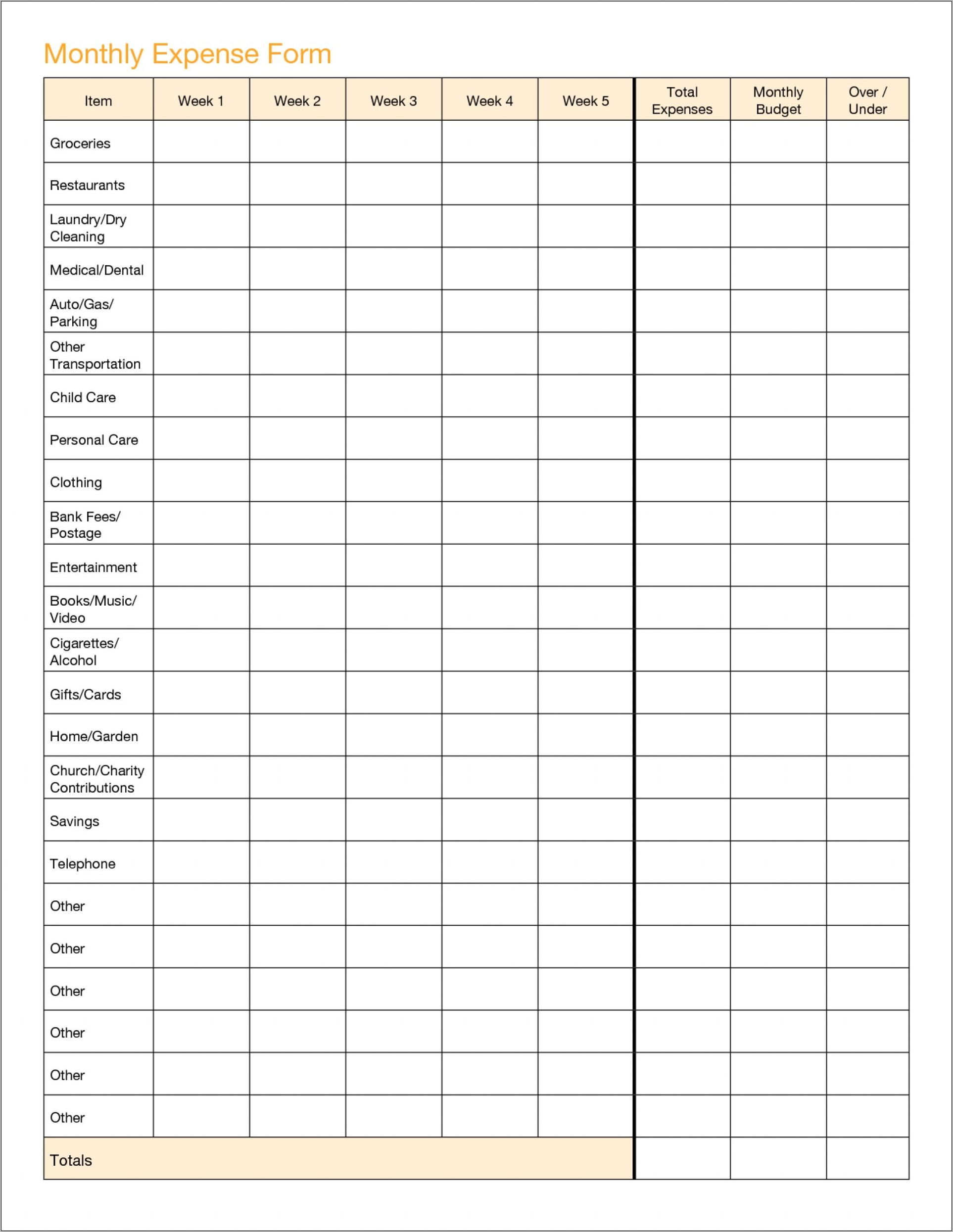 Business Income Spreadsheet Template