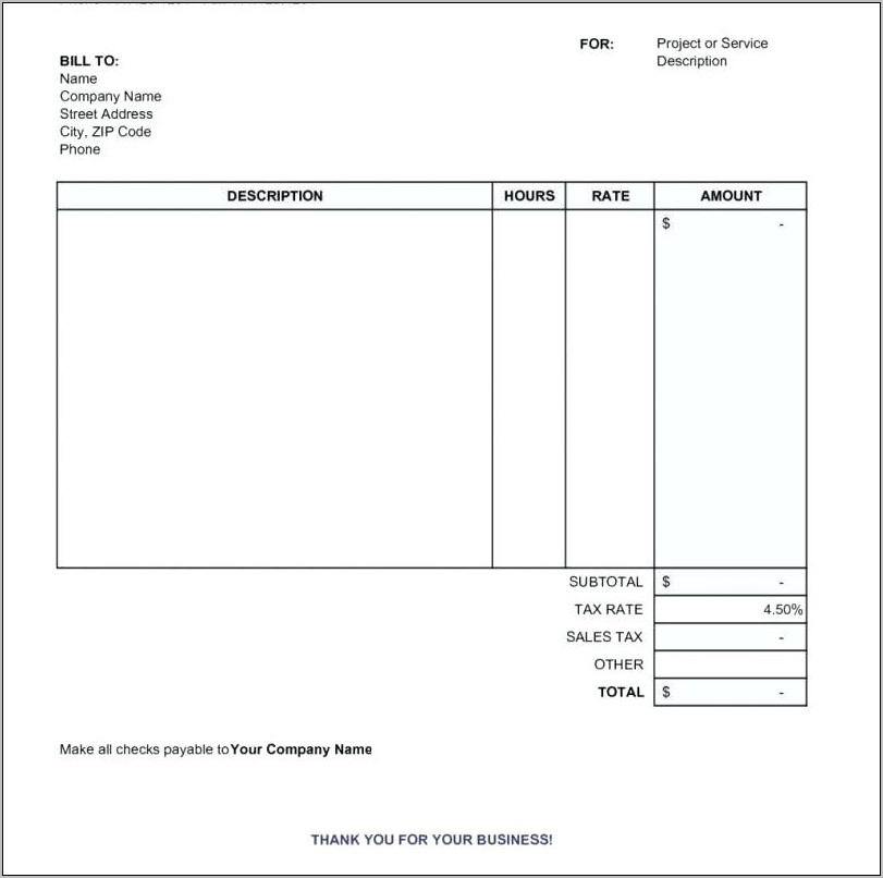 Business Invoice Templates For Openoffice