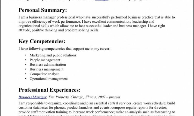 Business Management Resume Templates