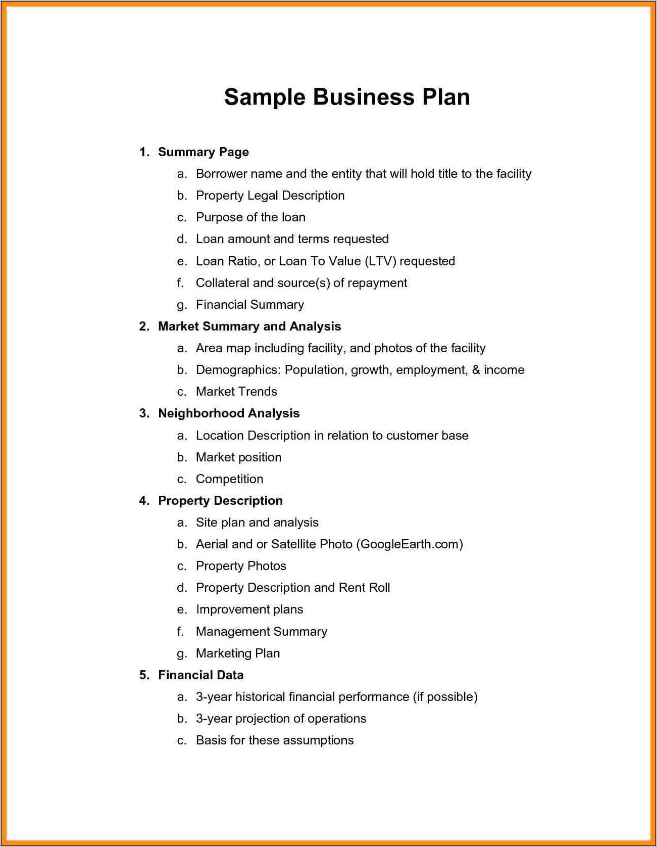 Business Plan Cover Page Samples