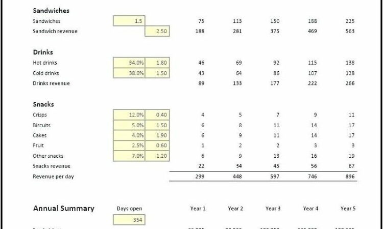 Business Plan Revenue Forecast Template