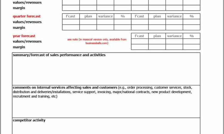 Business Plan Sales Forecast Template