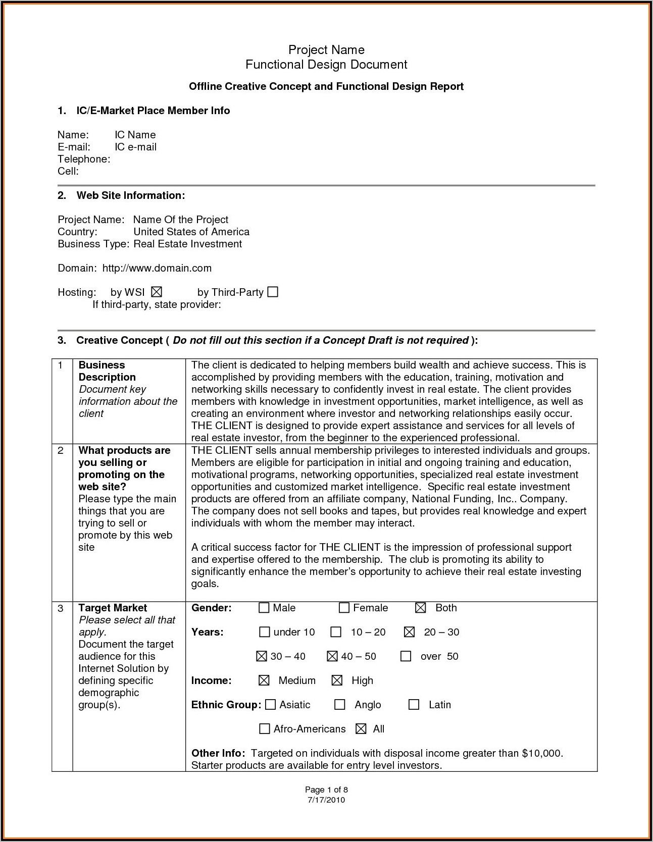 Business Plan Template For Angel Investors