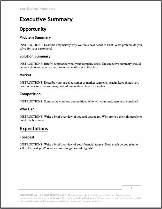 Business Plan Template Free Download