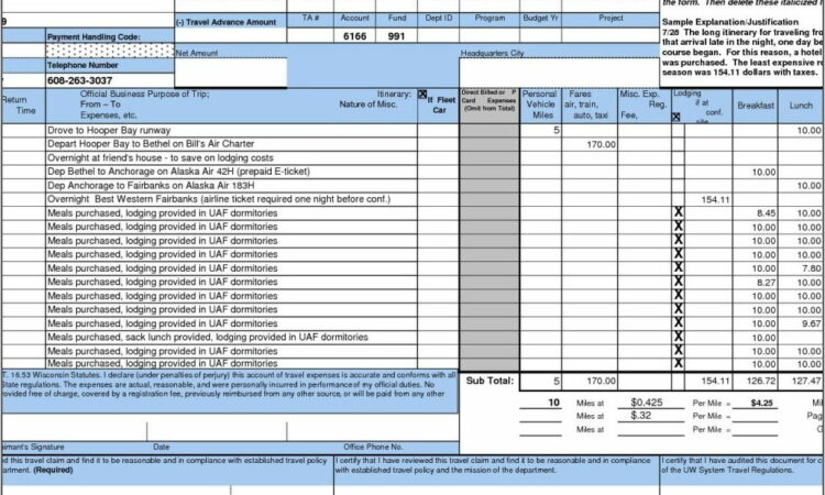 Business Trip Expense Report Template