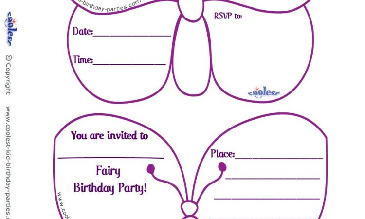 Butterfly Birthday Invitation Template