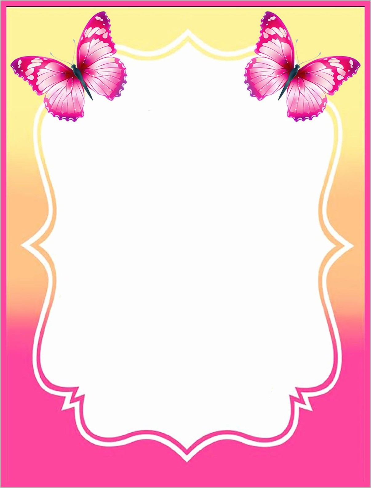 Butterfly Invitation Templates For Birthdays
