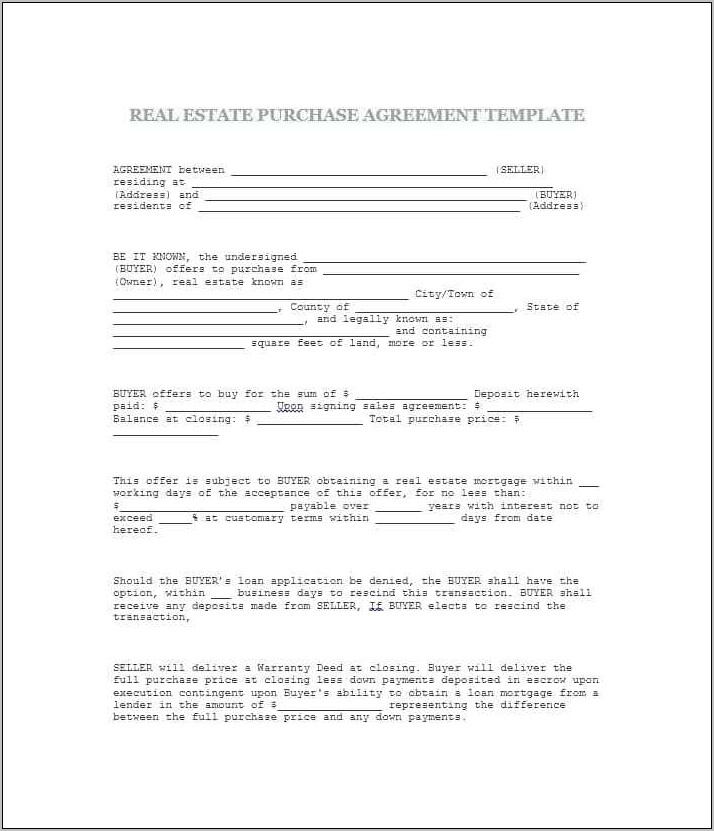 Buy Sell Agreement Template Real Estate