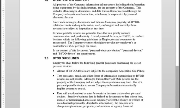 Byod Policy Template Pdf