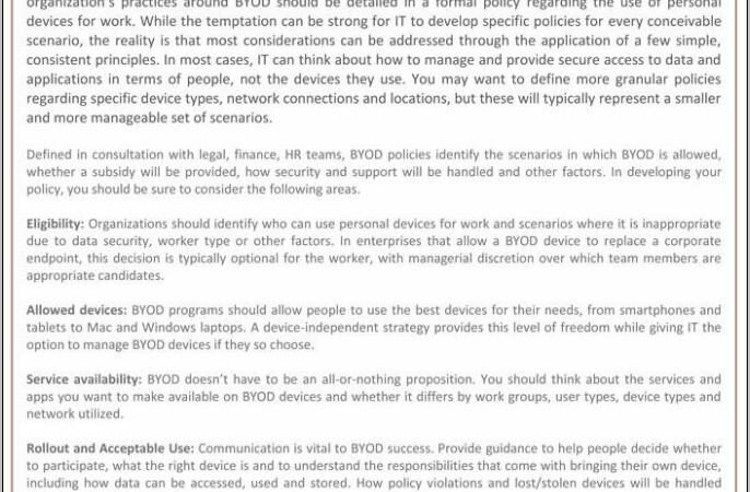 Byod Policy Template Sans