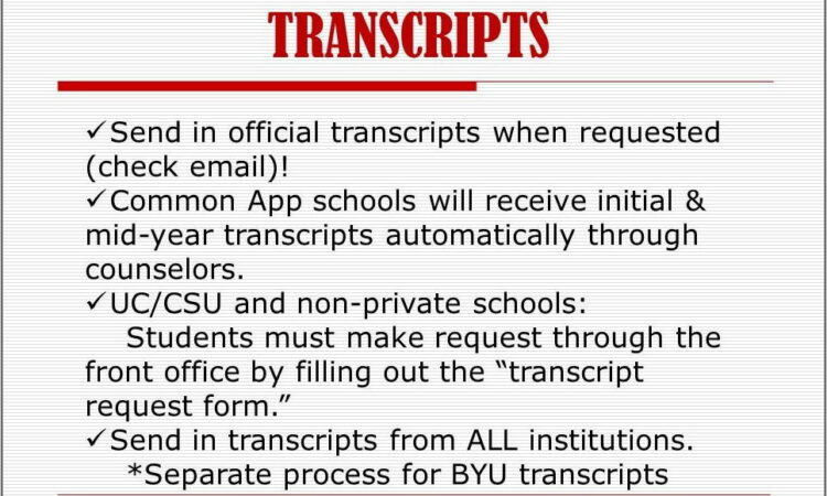 Byu High School Transcript Request Form