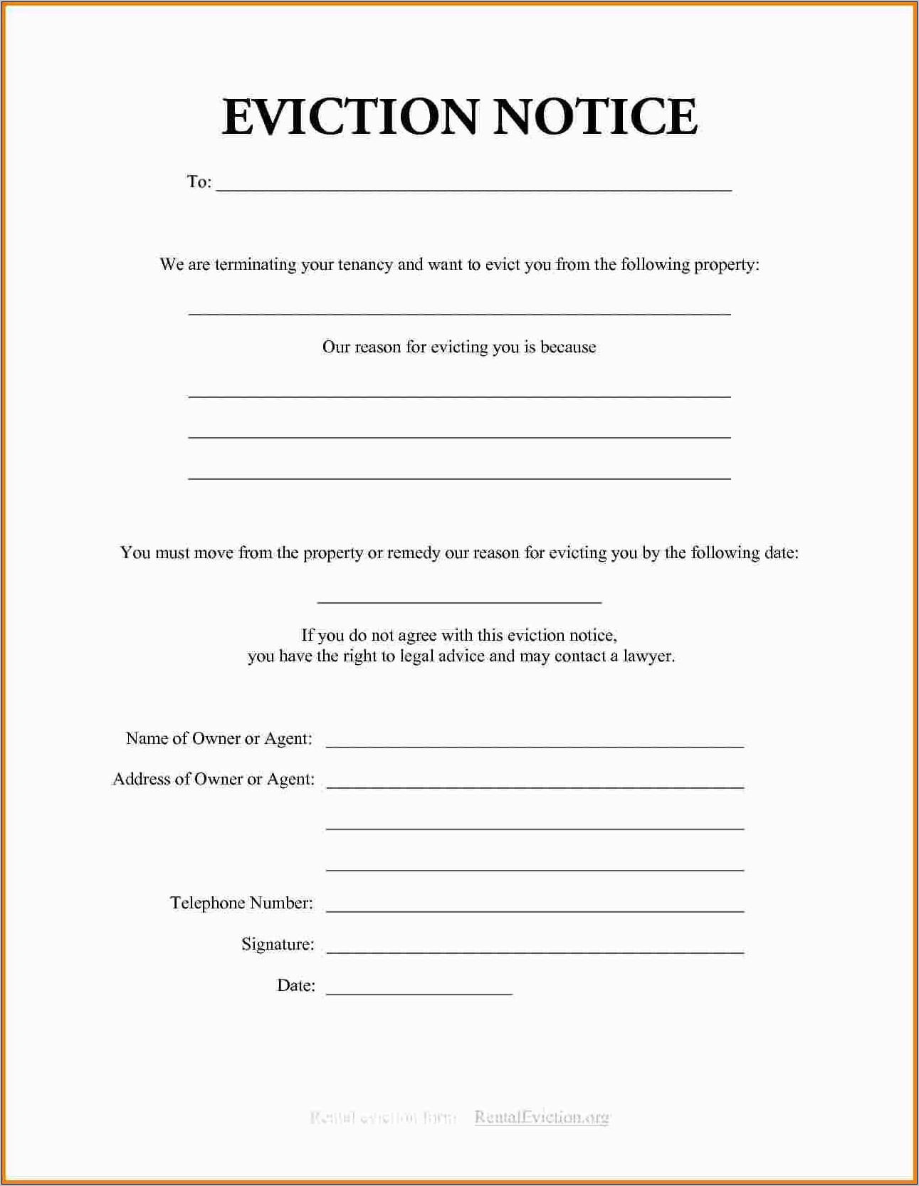 Ca Eviction Notice Template