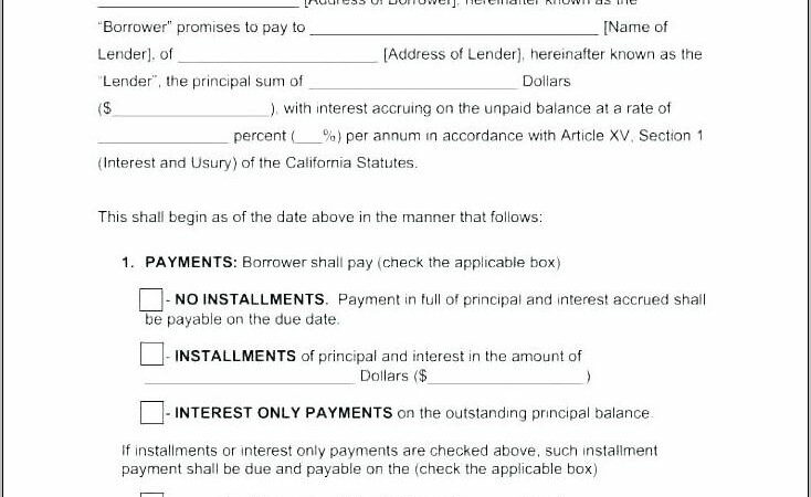 Ca Promissory Note Template