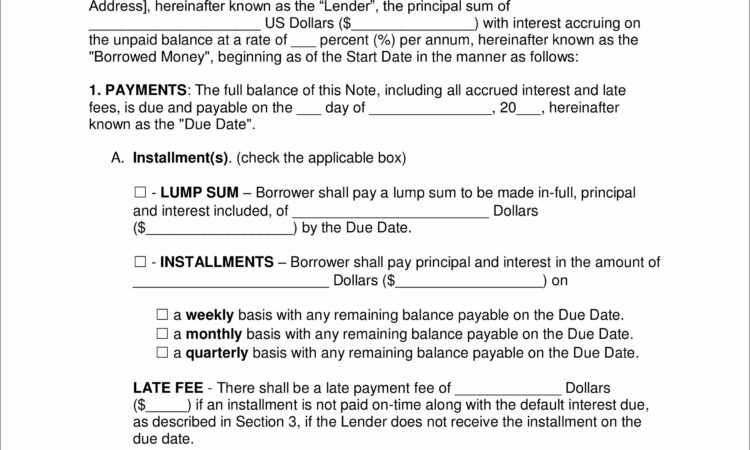 Ca Promissory Note Template Free