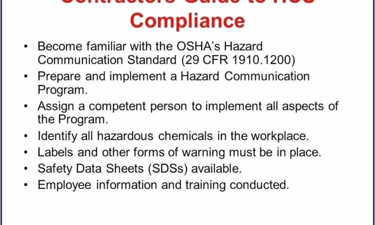 Cal Osha Hazard Communication Program Template