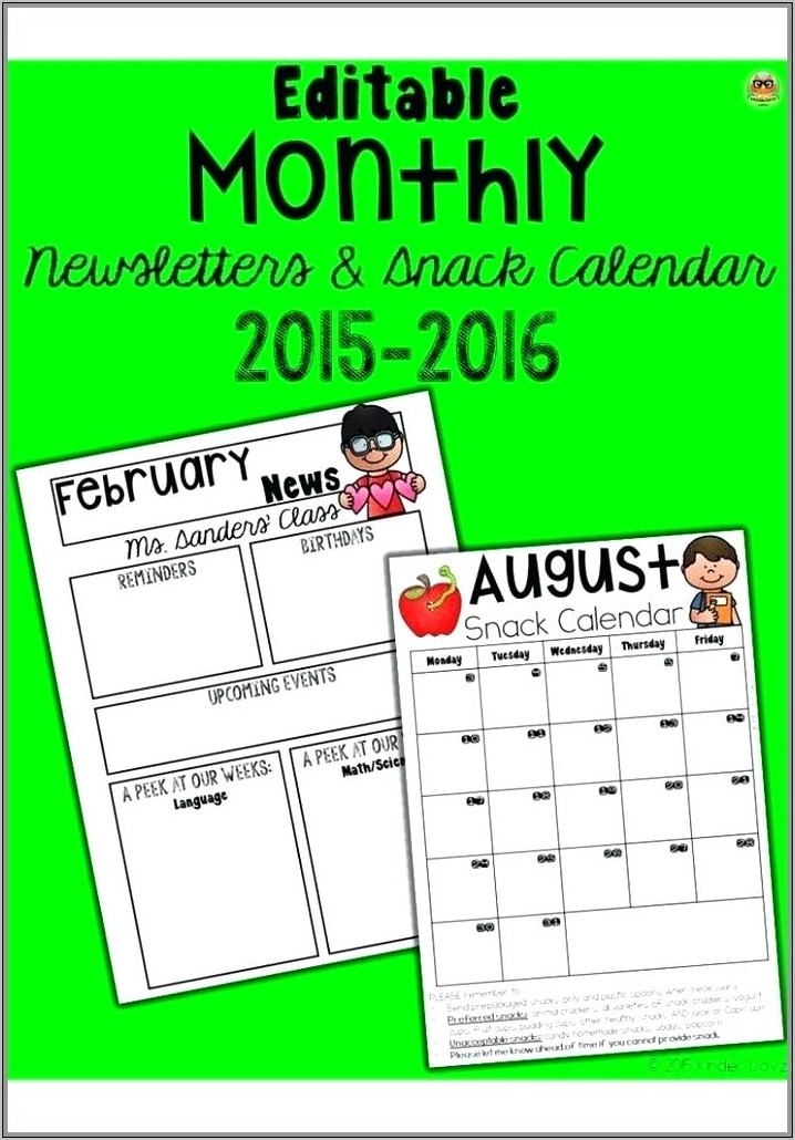 Calendar Editable Template 2015