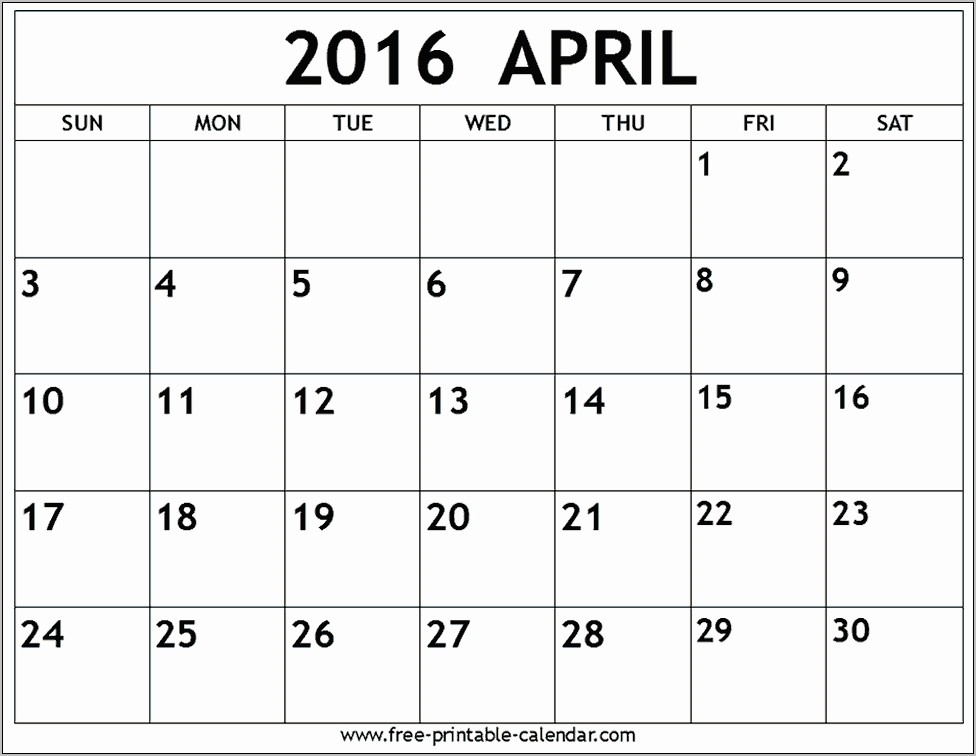 Calendar Editable Template 2016