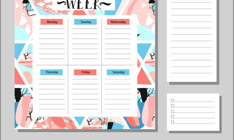 Calendar Planner Template Weekly